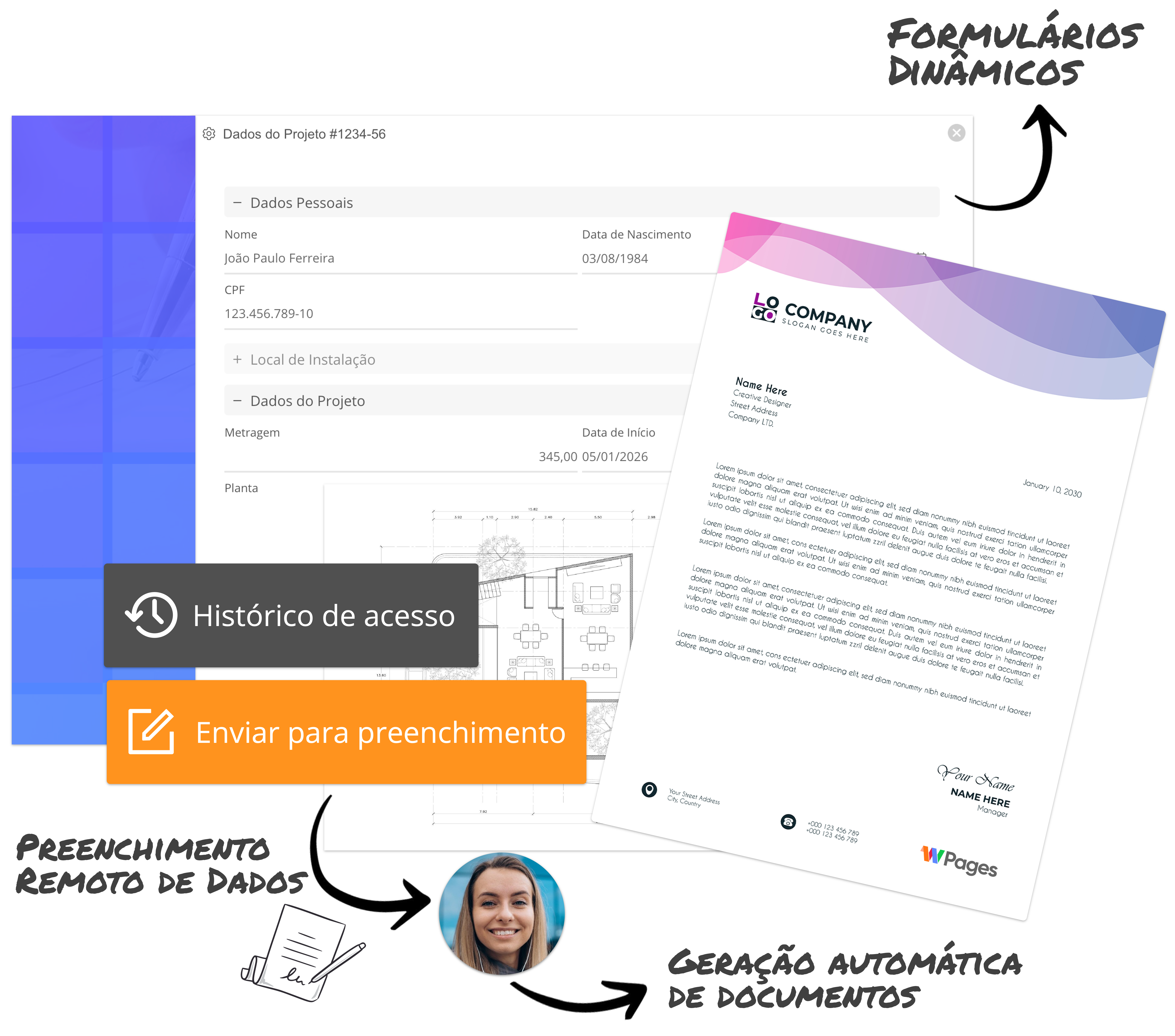 Formulários de preenchimento remoto